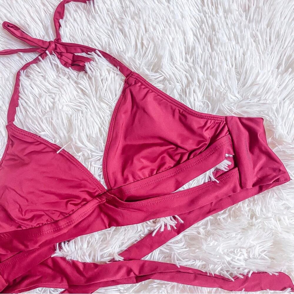 MOSSIMO • Plum Purple Wrap Triangle Bikini Top